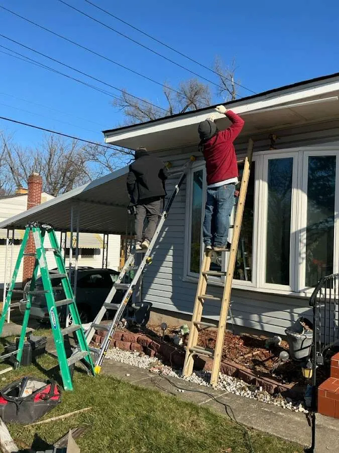 Restoration crew performing exterior repair in Eldridge